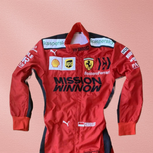 2020 Charles Leclerc Ferrari Mission Winnow F1 Embroidered Racing Suit