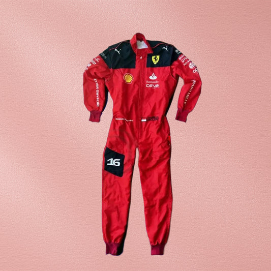2023 Charles Leclerc Ferrari F1 Embroidered Racing Suit