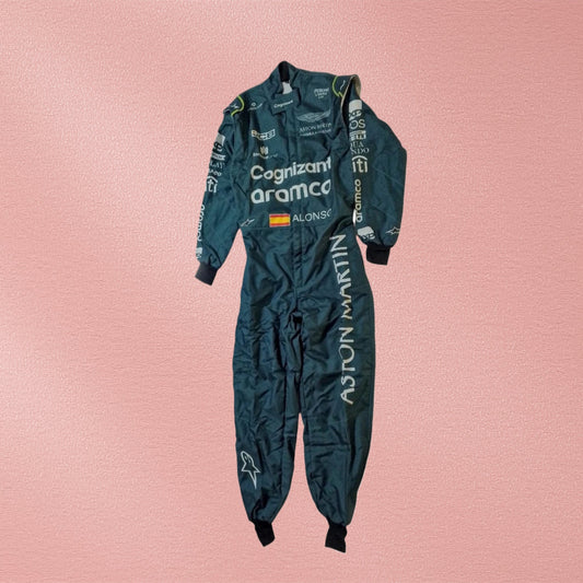2023 Fernando Alonso Aston Martin F1 Replica Race Suit Vorix Race Gears