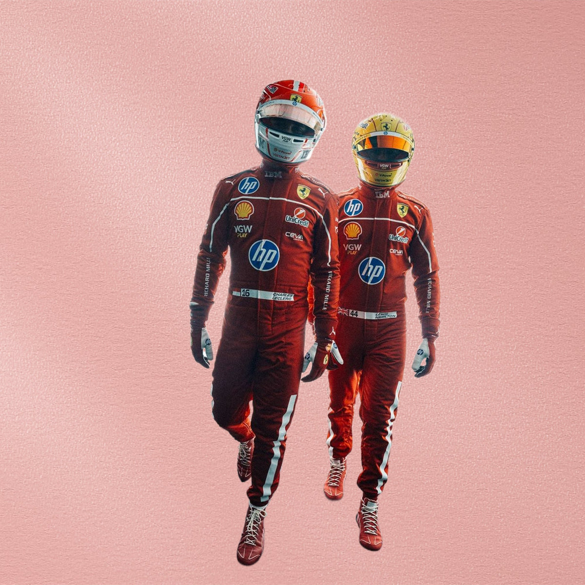 2025 Lewis Hamilton Ferrari F1 Racing Suit | Scuderia Ferrari HP Vorix Race Gears