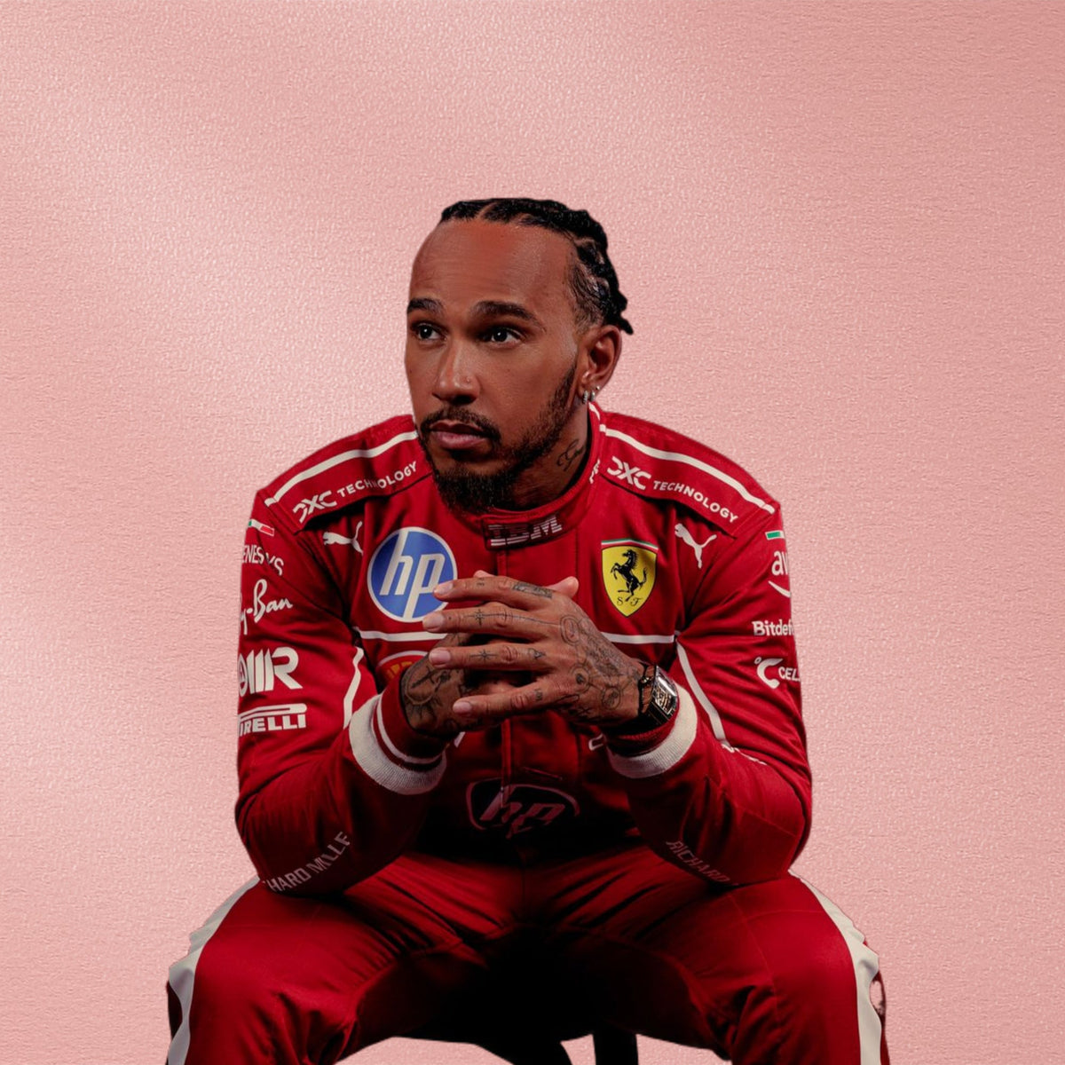 2025 Lewis Hamilton Ferrari F1 Racing Suit | Scuderia Ferrari HP Vorix Race Gears
