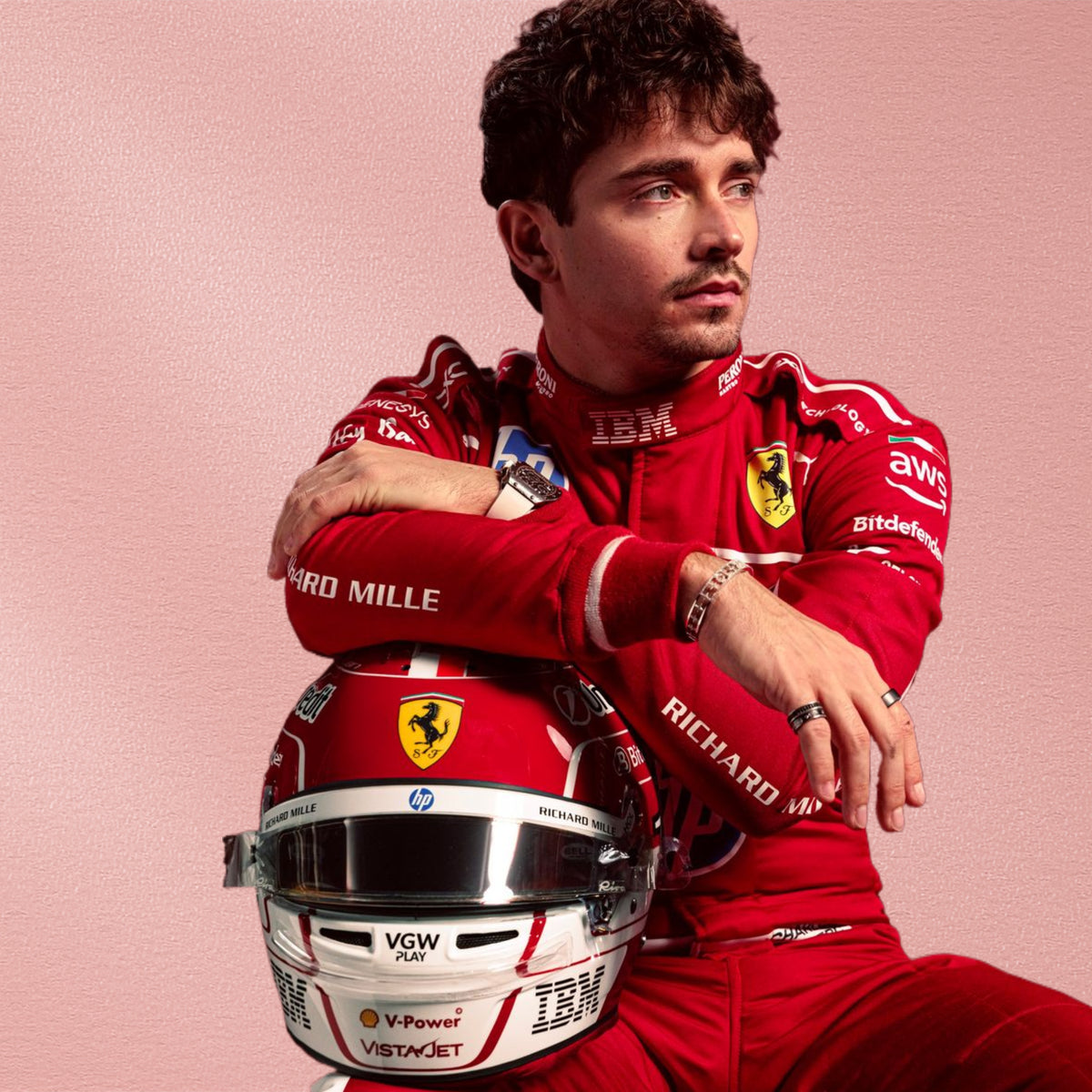 2025 Lewis Hamilton Ferrari F1 Racing Suit | Scuderia Ferrari HP