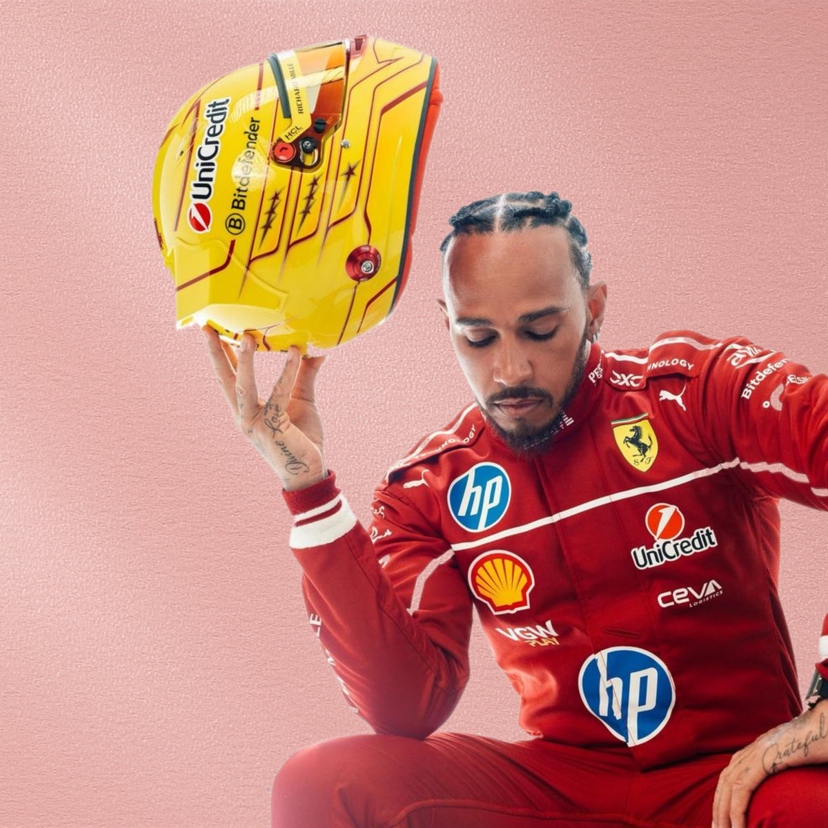 2025 Lewis Hamilton Ferrari F1 Racing Suit | Scuderia Ferrari HP