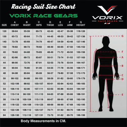 F1 RAace suit size chart