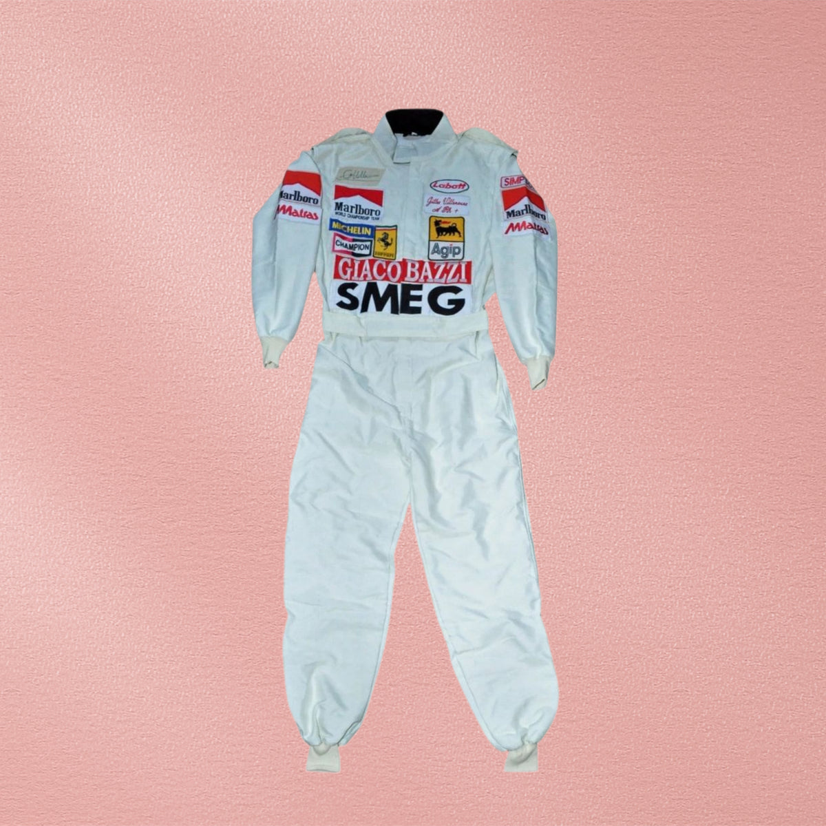 Gilles Villeneuve Signed Ferrari 1980 F1 Replica Embroidered Race Suit