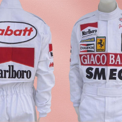 Gilles Villeneuve 1980 Ferrari F1 Embroidered Racing Suit Replica