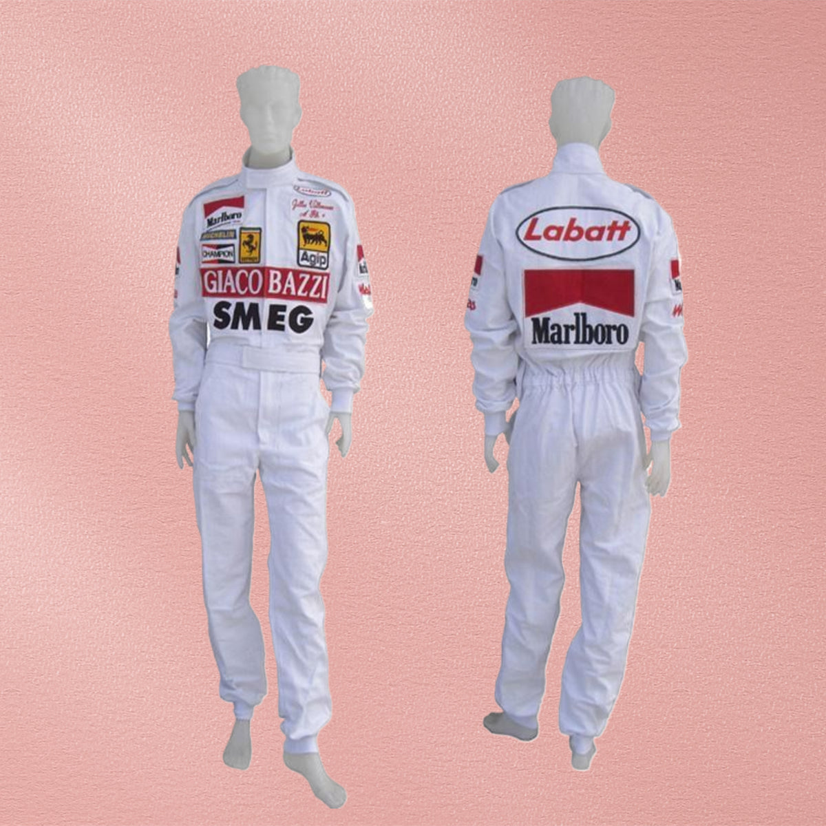 Gilles Villeneuve 1980 Ferrari F1 Embroidered Racing Suit Replica