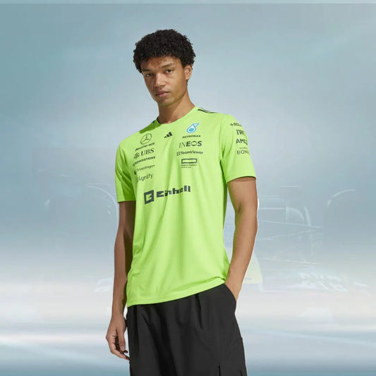 Mercedes AMG Petronas adidas F1 2025 Team Set Up T-Shirt - Lime Vorix Race Gears