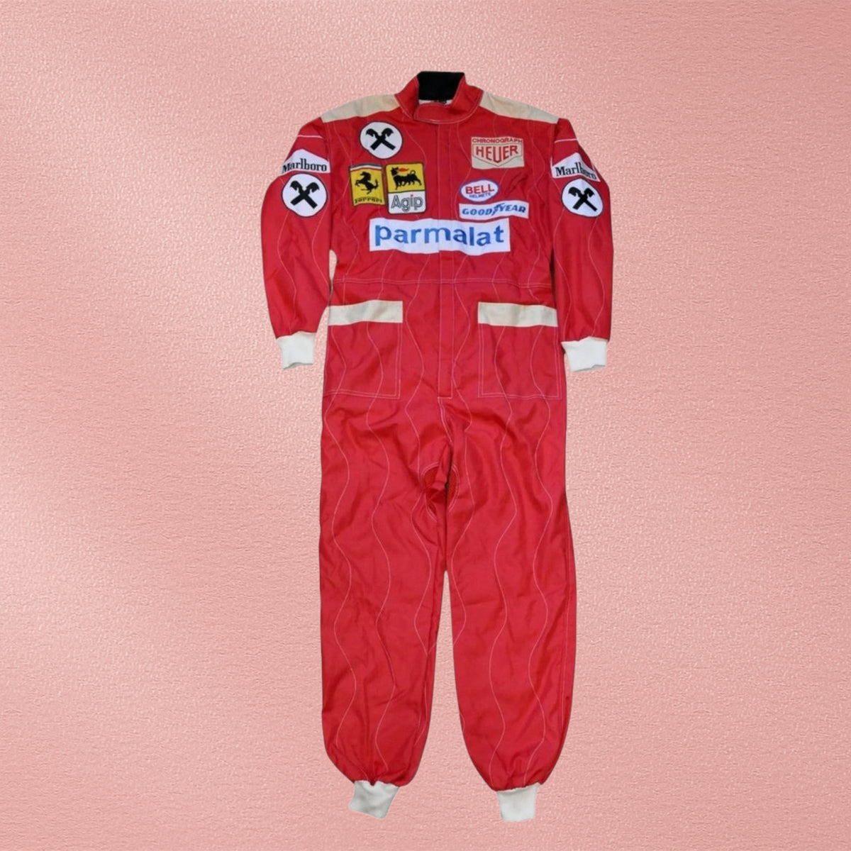 Niki Lauda Signed Ferrari 1977 F1 Replica Embroidered Racing Suit