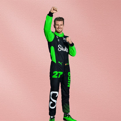 2025 Nico Hulkenberg Stake F1 Racing Suit | Formula 1 Racewear Vorix Race Gears